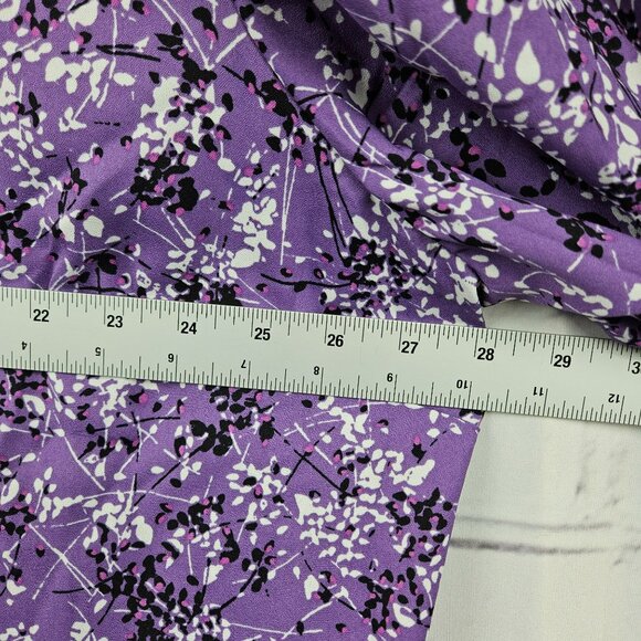 Catherines Purple Floral Blouse Shirt Top Womens 3X Plus 3/4 Sleeve Pretty - Picture 8 of 12